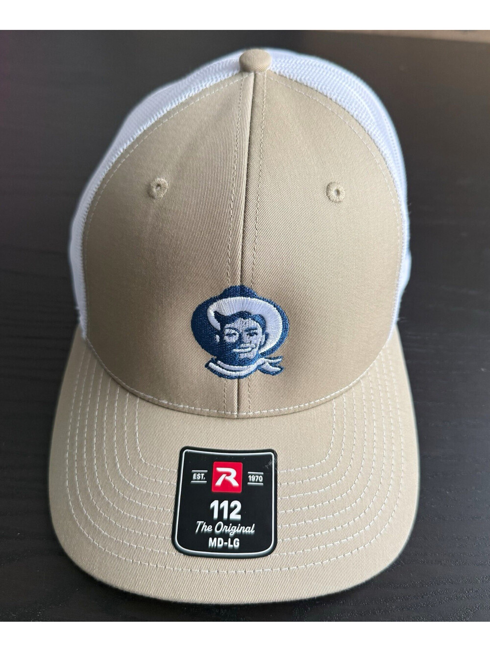 Richardson 112 Trucker Hat Waterview Marinas Khaki Mesh Cowboy Snapback Cap M/L